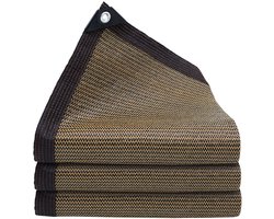 Schaduwdoek – 1 stuk – 3 x 5 m – Schaduwdoek voor de tuin – Zonwerend net met 80% – Met metalen ogen – Eenvoudig te installeren – Geschikt voor kassen, terrassen, groenten, planten en kippenhokken – Lichtdoorlatend en ademend – Bruin