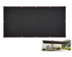 Schaduwdoek - 2 x 4 m - Met Versterkte Randen & Ringen - Voor Tuin, Balkon, Terras en Carport -Zwart