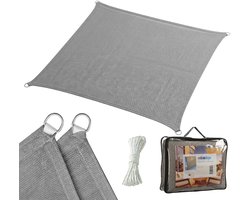 Schaduwdoek - 2x2 m - vierkant - met uv-bescherming - donkergrijs