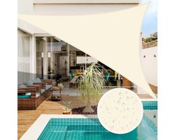 Schaduwdoek 2x2m - Waterdicht - Driehoekig zonbescherming - Buitenparasol - Voor tuin, patio, zwembad - Kamperingszonnescherm - Wit-beige