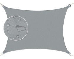 Schaduwdoek - 2x3m Rechthoekige zonwering - Waterdicht schaduwdoek - UV-bestendig - Inclusief touw - Geschikt voor buiten, tuinen, terrassen, erven, feesten - Grijs