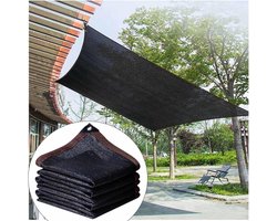 Schaduwdoek 2x4 m - Schaduwdoeken rechthoekig - Buiten schaduwnet - Zonwerend net - UV-bestendig schaduwnet - Geschikt voor planten/kas/balkon - Zwart - 2x4 meter