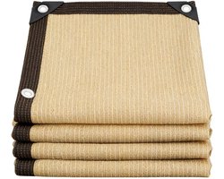 Schaduwdoek - 3*5m - Schaduwnet - Zeilvormig zonnescherm - Zonwering Net - Anti-ultraviolet zonneschermnet - Buitenschermhoes - Zonnedoek - Zonnescherm - Zonnezeil - Rechthoekig Schaduwnet - met gaten - voor veranda, terras, tuin, erf, camping - geel