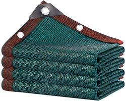 Schaduwdoek - 3*5m - Schaduwnet - Zeilvormig zonnescherm - Zonwering Net - Anti-ultraviolet zonneschermnet - Buitenschermhoes - Zonnedoek - Zonnescherm - Zonnezeil - Rechthoekig Schaduwnet - met gaten - voor veranda, terras, tuin, erf, camping -groen