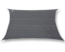 Schaduwdoek - 4x2 m - antraciet - waterafstotend - antraciet - rvs ringen - rechthoek -