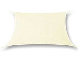 Schaduwdoek - 5x3 m - cremekleur - waterafstotend - Hanse - met rvs ringen - 500x300cm