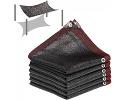 Schaduwdoek - 8-Lijns UV-Bestendig Schaduwnet - 3 X 5 M - Tuin Schaduwnet Met Ingestanste Ringen - Zonnezeil - Vetplanten Schaduwnet - Buitenzwembad Schaduwnet - Ademende - Zwart