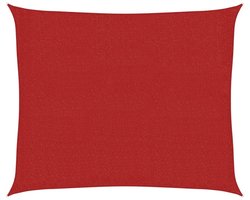Schaduwdoek Ademend - 2,5 x 3 m - Rood - HDPE 160 g/m² - 90% UV-bescherming - Wind- en Waterdoorlatend Zonnedoek - Rechthoekig Schaduwzeil - Inclusief Touwen