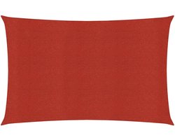 Schaduwdoek Ademend - 2,5 x 5 m - Rood - HDPE 160 g/m² - 90% UV-bescherming - Wind- en Waterdoorlatend Zonnedoek - Rechthoekig Schaduwzeil - Inclusief Touwen