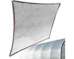 Schaduwdoek Aluminiumfolie - Warmtewerend Zeil - Buiten Koelen - Blokkeert 90% Zonlicht - 200 x 200 cm - Zilver