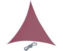 schaduwdoek driehoek - 3 x 3 x 3 m - PES - waterafstotend - met scheerlijnen - concave vorm - bordeaux