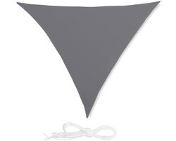schaduwdoek driehoek - 4 x 4 x 4 m - waterafstotend - uv-bestendig - scheerlijnen - balkon & tuin - grijs