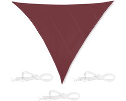 schaduwdoek driehoek - 6 x 6 x 6 m - waterdicht - uv-bescherming - tuin of terras - met scheerlijnen - bordeaux