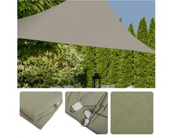 Schaduwdoek Driehoek - Olijfgroen - Waterafstotend Polyester 100% - Compleet met Touw - Verpakt in Afsluitbare Draagzak - 360x360x360cm - Inclusief EBOOK