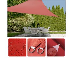 Schaduwdoek Driehoek - Terra Rood - Waterafstotend Polyester 100% - Met Touw - Verpakt in Afsluitbare Draagzak - 3x3x3m - Inclusief EBOOK