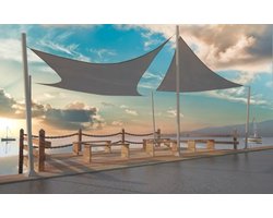 Schaduwdoek. Driehoek. Wit. Van den Eijnde. Zeer sterk 285 grams/m2 HDPE doek.