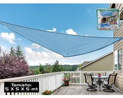 Schaduwdoek driehoek - zonnezeil - zonneluifel waterafstotend uv-bestendig - Mintgroen - 5x5x5m