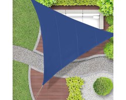 Schaduwdoek Driehoekig ondoorzichtig - Anti-UV - Spanbanden - Terras, balkon - 6x6x6m - Blauw
