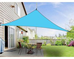 Schaduwdoek Drijdimensional ondoorzichtig driehoekig 3x3x3m - UV-bescherming voor terras, tuin, buiten - Blauw