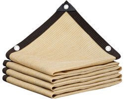 Schaduwdoek - geel - 2 x 2 meter - vierkant met gaten - zonnescherm - Schaduwnet - voor veranda, terras, tuin, erf en camping - 1 stuk