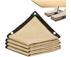 "Schaduwdoek - geel - 2 x 3 meter - vierkant met gaten - zonnescherm - Schaduwnet - voor veranda, terras, tuin, erf en camping "