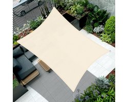 Schaduwdoek - partytent - 2x2M Schaduwdoek - Bescherming tegen de zon waterdicht - voor buitengebruik op terrassen in de achtertuin op balkons bij carports en in speeltuinen (Gebroken wit)