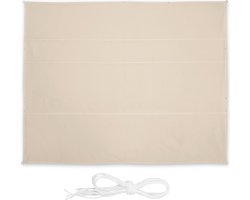 schaduwdoek rechthoek - 5 x 6 m - waterafstotend - uv-bestendig - met touwen - terras & balkon - beige