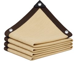 Schaduwdoek - Schaduw Zeil - Schaduwnet - Zonnescherm Zeildoek - 3x2m - Waterdicht UV-bestendig - Buitenschermhoes - Terras Beschermen - HDPE - Zonnedoek - Duurzaam Schaduwdoek - Terras Overkappen - Voor veranda, terras, tuin, erf en camping - Beige