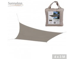 Schaduwdoek taupe 4x3 m van polyester 160 g/m²