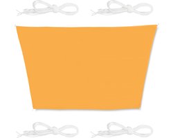 schaduwdoek trapezium - 3 x 5,5 x 4 x 4 m - uv-bestendig - met scheerlijnen - geel