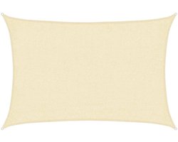 Schaduwdoek Vierkant - 2,5 x 2,5 m - Crème - HDPE 160 g/m² - 90% UV-bescherming - Ademend & Waterdoorlatend Zonnezeil - Inclusief Bevestigingstouwen