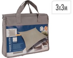 Schaduwdoek vierkant taupe 3 meter zonwering kunststof.