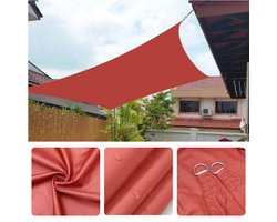 Schaduwdoek Vierkant - Terra Rood - Waterafstotend Polyester 100% - 4x2.30m Touw - Met Draagzak - 300x300cm