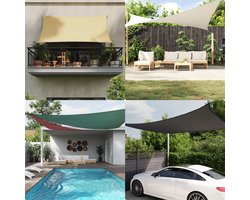 Schaduwdoek Waterdicht XL - 4 x 4 m - Rood - Oxford Stof met PU-coating - UV-bestendig & Schimmelvrij Zonnedoek - Vierkant Schaduwzeil - Inclusief Touwen