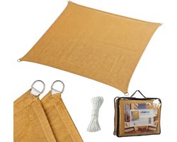 Schaduwdoek - zandkleurig - 3x3 m - polyester - uv-bestendig - waterafstotend