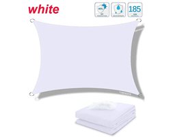 Schaduwdoek - Zonnendoek - Tarp - 3x3 m - Vierkant - Wit - Waterdicht - Weerbestendig - Tuin - Balkon - Camping - Eenvoudig bevestigen