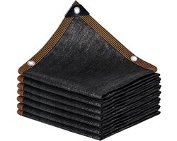 Schaduwdoek – zonwering schaduwdoek – 4x5m duurzaam gaaszeil met ringen en verstevigde randen - voor kas planten, buiten tuin, pergola, terras, gazon - zwart
