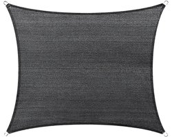 Schaduwdoek Zwart - 3 x 5 meter - Zonnedoek / Schaduwnet - UV-beschermend HDPE - Voor Balkon & Tuin - Incl. Bevestiging
