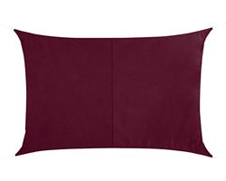 Schaduwdoek/zonnescherm Curacao rechthoekig bordeaux rood waterafstotend polyester - 3 x 4 meter - Terras/tuin zonwering