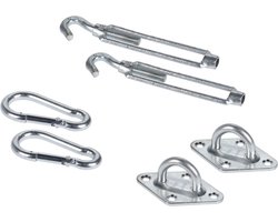 Schaduwdoek/zonnescherm rechthoek creme - 3 x 4 meter - Inclusief ophangaccessoires/muurhaken voor bevestiging