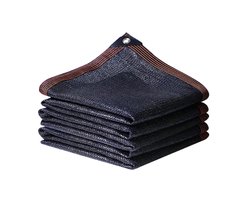 Schaduwnet - 3x5m duurzaam gaasdoek voor zonwering met ogen en versterkte randen - voor kasplanten, buitentuinen, terrassen en gazons - zwart - 1 stuk