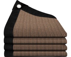 Schaduwnet met ogen - 80% UV-blokkering - 2x3 m - bruin - PE-materiaal