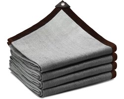 Schaduwnet met ogen - Zonnedoek tuindoek - Bescherming tegen zon - Waterdoorlatend winddicht - 2 x 3 meter - Grijs