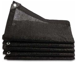 Schaduwnet - versterkt dikker schaduwzeil - kassen winddicht net met oogjes - voor plantenafdekking,kastuin,pergola(zwart)