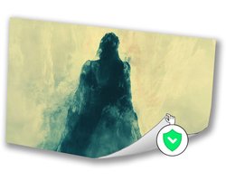 Schaduwrijke berg in aquarel - Schaduw muurdecoratie - Wanddecoratie berg - Abstract expressionisme - Slaapkamer posters - Woonkamer decoratie - poster 70x50 cm