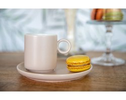 Schäfer espresso koffieset – 6 Kopjes met 6 gebaksschoteltjes – 90 ml taupe