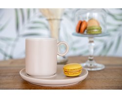 Schäfer koffieset 220ml– espresso 6 Kopjes met 6 gebak schoteltjes – taupe