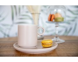 Schäfer koffieset – 6 Kopjes met 6 gebak schoteltjes – 220 ml taupe