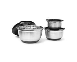 Schalen set - 3-delig - Ø 17,5, 21 en 25,5 cm - rvs