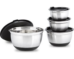 Schalen set - 4-delig - Ø 15,5, 17,5, 21 en 25,5 cm - rvs